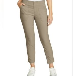 New Eddie Bauer Horizon Straight Ankle Pant Khaki Size 14 Women's Hiking Fishing
